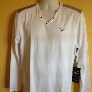 Versace Italia19V69 Men's Long Sleeve V Neck Shirt